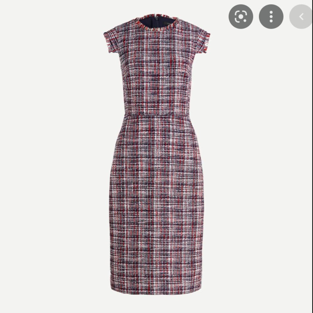J. Crew Multicolor Tweed Midi Dress